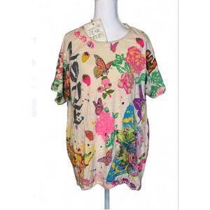 NWT Magnolia Pearl Love Tee Butterfly Floral One Size Free People 🌸